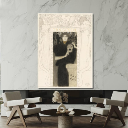 Tragedia Gustav Klimt kg141 quadro stampato su tela