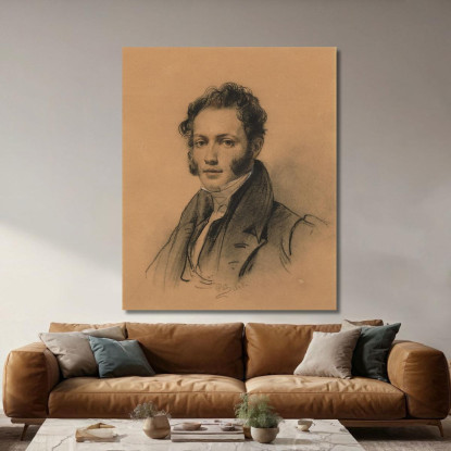 Ritratto D'Antoine Alphonse Montfort Paul Delaroche pdl12 quadro stampato su tela
