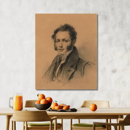 Ritratto D'Antoine Alphonse Montfort Paul Delaroche pdl12 quadro stampato su tela