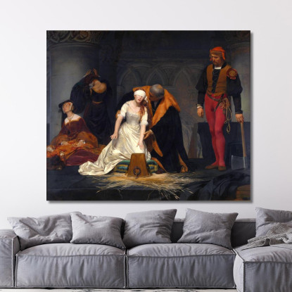 L'Esecuzione Di Lady Jane Grey Nella Torre Di Londra Paul Delaroche pdl20 quadro stampato su tela