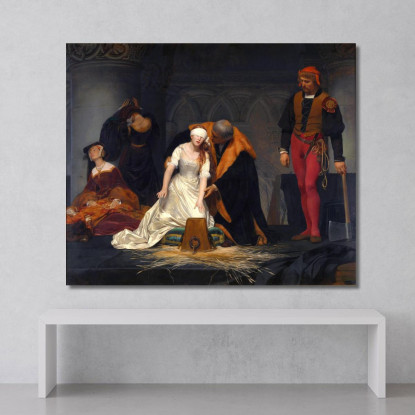 L'Esecuzione Di Lady Jane Grey Nella Torre Di Londra Paul Delaroche pdl20 quadro stampato su tela