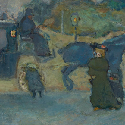 Les Deux Fiacres Boulevard Des Batignolles Pierre Bonnard pbn38 quadro stampato su tela