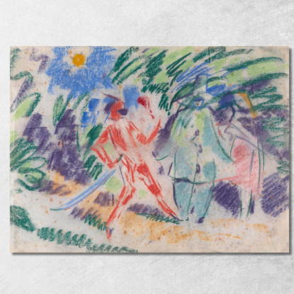 Arlecchino E Colombina Rik Wouters rwo8 quadro stampato su tela