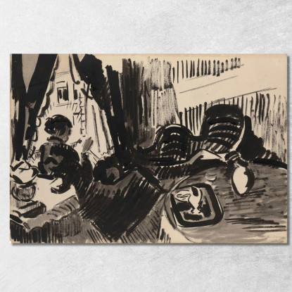 Nel Cucito Prima Del Divano Butterfly Rik Wouters rwo14 quadro stampato su tela