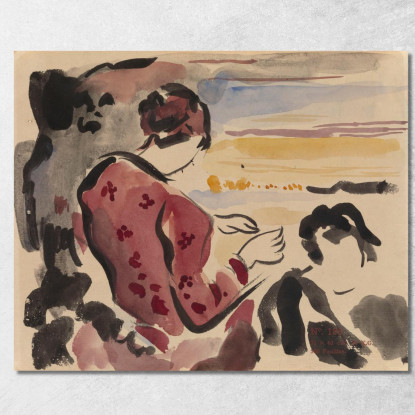 Donna Seduta Rik Wouters rwo24 quadro stampato su tela