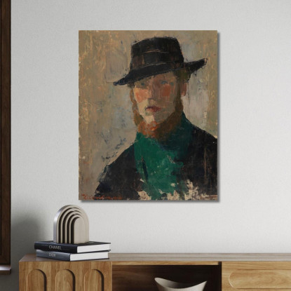 Autoritratto Con Cappello Nero Rik Wouters rwo26 quadro stampato su tela