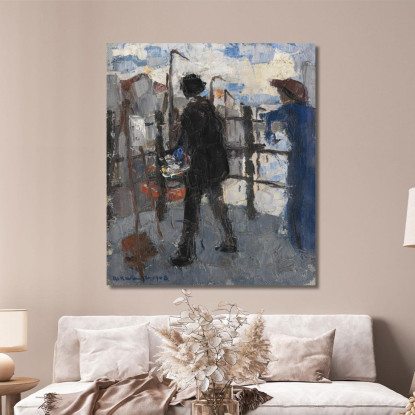 Il Pittore Sull'Hoogrugrug A Mechelen Rik Wouters rwo31 quadro stampato su tela