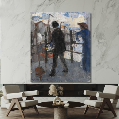 Il Pittore Sull'Hoogrugrug A Mechelen Rik Wouters rwo31 quadro stampato su tela