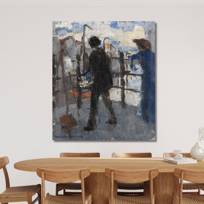 Il Pittore Sull'Hoogrugrug A Mechelen Rik Wouters rwo31 quadro stampato su tela