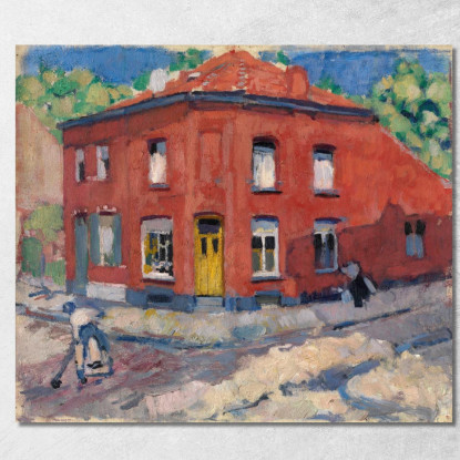 La Neve Tardiva Della Casa Rossa Rik Wouters rwo33 quadro stampato su tela