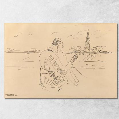 Donna Che Cuce Prima Di Amersfoort Rik Wouters rwo44 quadro stampato su tela