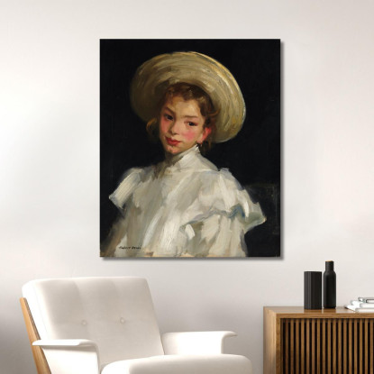 Ragazza Olandese In Bianco Robert Henri rhn14 quadro stampato su tela