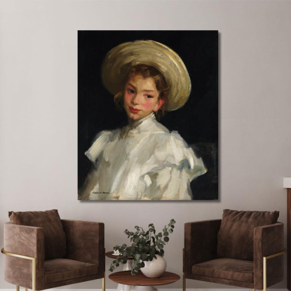 Ragazza Olandese In Bianco Robert Henri rhn14 quadro stampato su tela