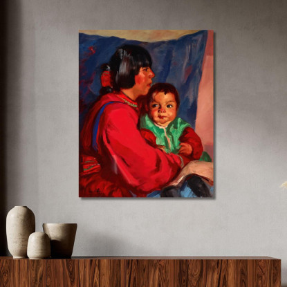 Maria E Il Bambino Robert Henri rhn39 quadro stampato su tela