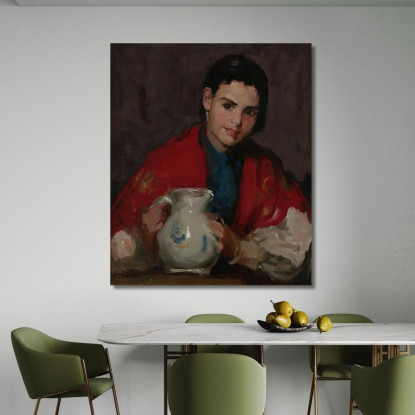 Ragazza Di Segovia Che Tiene Una Brocca Robert Henri rhn60 quadro stampato su tela