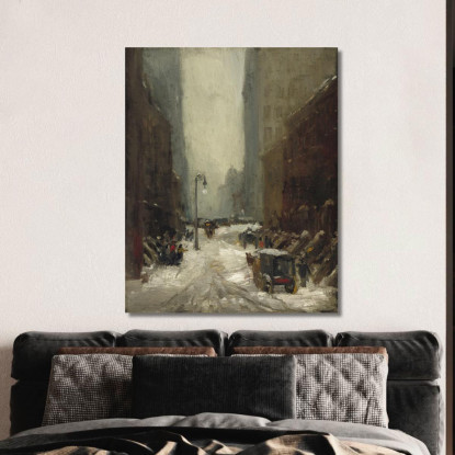 Neve A New York Robert Henri rhn61 quadro stampato su tela
