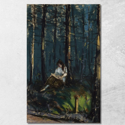 Il Lettore Nella Foresta Robert Henri rhn70 quadro stampato su tela