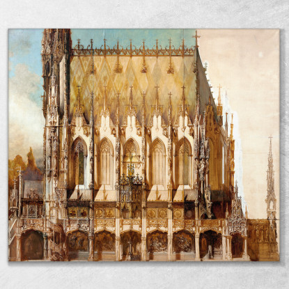 Vista Laterale Della Chiesa Tombale Gotica Di San Michele Hans Makart hmk25 quadro stampato su tela