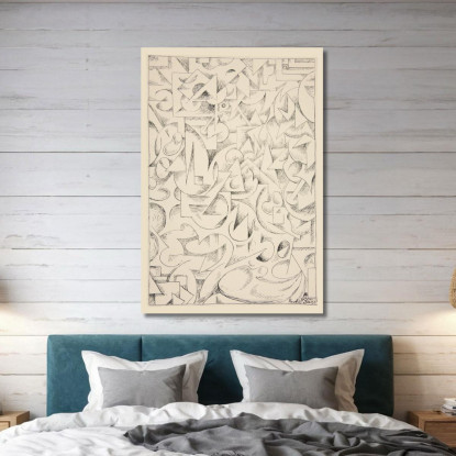 Forme Astratte Senza Titolo Rudolf Bauer rba11 quadro stampato su tela