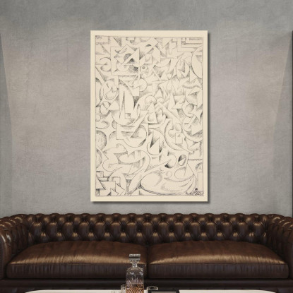 Forme Astratte Senza Titolo Rudolf Bauer rba11 quadro stampato su tela