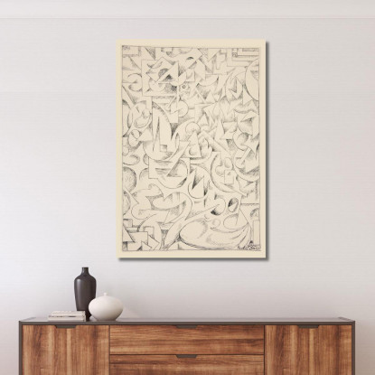 Forme Astratte Senza Titolo Rudolf Bauer rba11 quadro stampato su tela