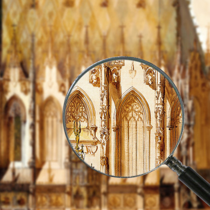 Vista Laterale Della Chiesa Tombale Gotica Di San Michele Hans Makart hmk25 quadro stampato su tela