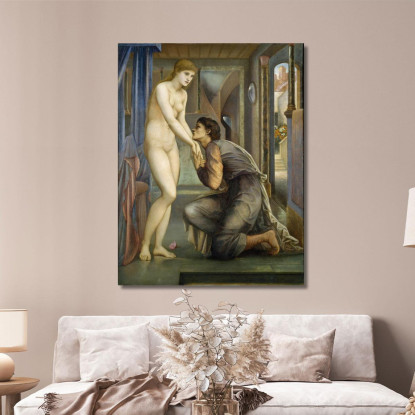 Pigmalione E L'Immagine Che L'Anima Raggiunge Sir Edward Coley Burne-Jones ecb57 quadro stampato su tela