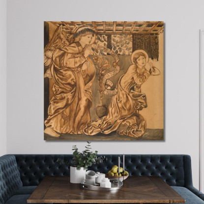 L'Annunciazione Sir Edward Coley Burne-Jones ecb73 quadro stampato su tela