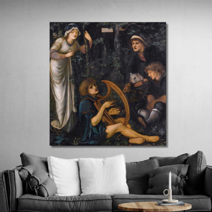 La Follia Di Sir Tristram Sir Edward Coley Burne-Jones ecb89 quadro stampato su tela