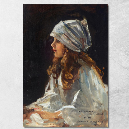 Ritratto Della Figlia Dell'Artista Alice Sir John Lavery sjl39 quadro stampato su tela