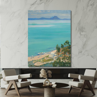 La Baia Di Tunisi Mattina Sir John Lavery sjl45 quadro stampato su tela