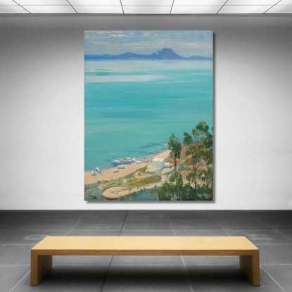 La Baia Di Tunisi Mattina Sir John Lavery sjl45 quadro stampato su tela