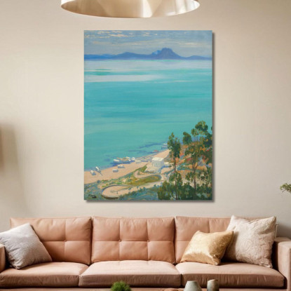 La Baia Di Tunisi Mattina Sir John Lavery sjl45 quadro stampato su tela