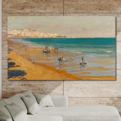 La Spiaggia Di Tangeri Sir John Lavery sjl46 quadro stampato su tela