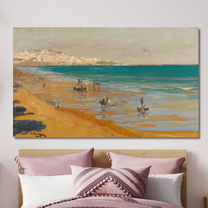 La Spiaggia Di Tangeri Sir John Lavery sjl46 quadro stampato su tela