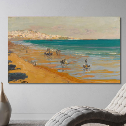 La Spiaggia Di Tangeri Sir John Lavery sjl46 quadro stampato su tela