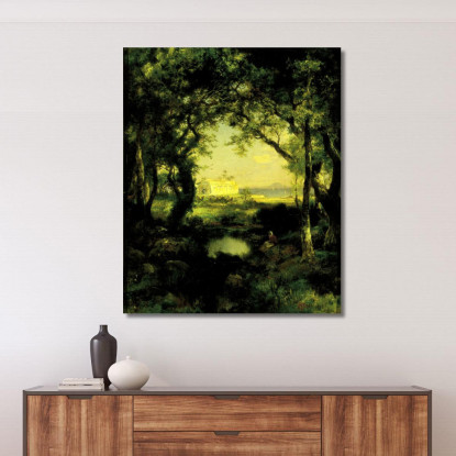 Una Hacienda Messicana Sul Lago Cuitzeo Thomas Moran tmr2 quadro stampato su tela