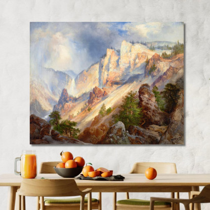 Un Acquazzone Di Passaggio Nel Canyon Di Yellowstone Thomas Moran tmr4 quadro stampato su tela