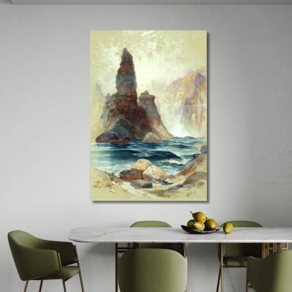 Sopra Tower Falls Yellowstone Thomas Moran tmr7 quadro stampato su tela