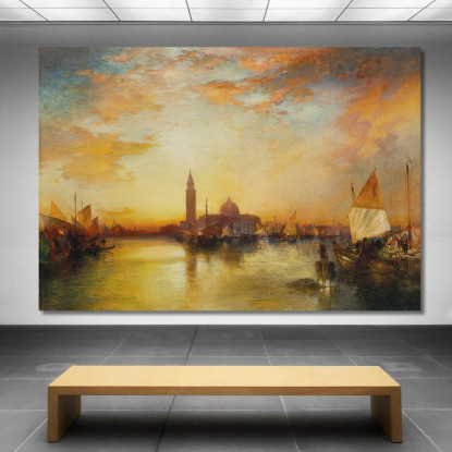 Tramonto Al Palazzo Ducale Thomas Moran tmr16 quadro stampato su tela