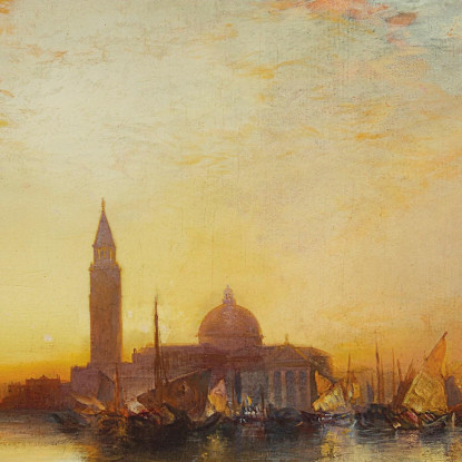 Tramonto Al Palazzo Ducale Thomas Moran tmr16 quadro stampato su tela