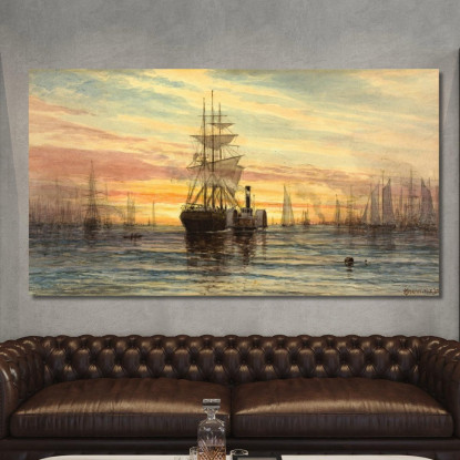 Scena Del Porto Thomas Moran tmr32 quadro stampato su tela