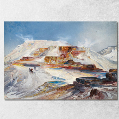 Sorgenti Termali Del Fiume Gardiner Yellowstone 2 Thomas Moran tmr34 quadro stampato su tela