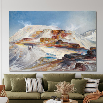 Sorgenti Termali Del Fiume Gardiner Yellowstone 2 Thomas Moran tmr34 quadro stampato su tela