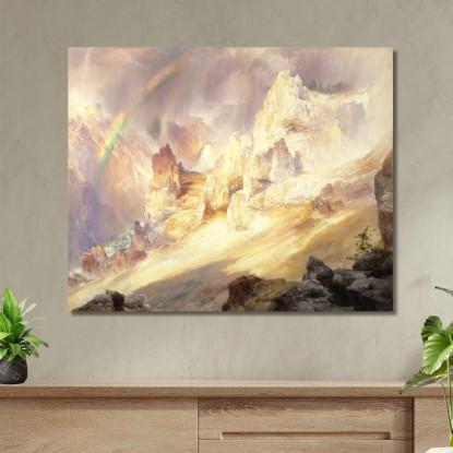 Arcobaleno Sopra Il Grand Canyon Dello Yellowstone Thomas Moran tmr51 quadro stampato su tela