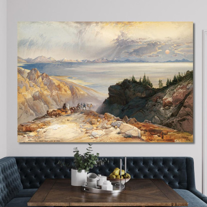 Il Gran Lago Salato Dello Utah Thomas Moran tmr66 quadro stampato su tela