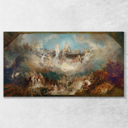 Affondamento Della Fortezza Dei Nibelunghi Nel Reno Hans Makart hmk57 quadro stampato su tela