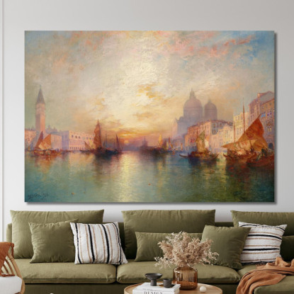 Canal Grande Di Venezia Al Tramonto Thomas Moran tmr96 quadro stampato su tela