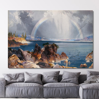 Lago Yellowstone Thomas Moran tmr99 quadro stampato su tela