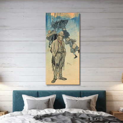 Lasciando La Scuola Théophile Alexandre Steinlen tas30 quadro stampato su tela